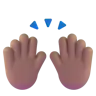 Raising Hands: Medium Skin Tone Emoji 🙌🏽 image - Microsoft 3D Fluent style
