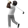 Person Golfing: Dark Skin Tone Emoji 🏌🏿 image - Apple style