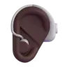Ear With Hearing Aid: Dark Skin Tone Emoji 🦻🏿 image - Microsoft 3D Fluent style