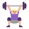 Woman Lifting Weights: Medium-Light Skin Tone Emoji 🏋🏼‍♀️ image - Microsoft Classic 2D style