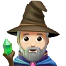 Man Mage: Light Skin Tone Emoji 🧙🏻‍♂️ image - Apple style