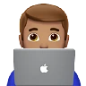 Man Technologist: Medium Skin Tone Emoji 👨🏽‍💻 image - Apple style