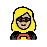 Woman Superhero: Medium-Light Skin Tone Emoji 🦸🏼‍♀️ image - OpenMoji style