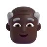 Old Man: Dark Skin Tone Emoji 👴🏿 image - Microsoft 3D Fluent style