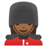 Woman Guard: Medium-Dark Skin Tone Emoji 💂🏾‍♀️ image - Google Noto Color style