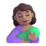 Breast-Feeding: Medium Skin Tone Emoji 🤱🏽 image - Microsoft 3D Fluent style