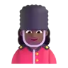 Woman Guard: Medium-Dark Skin Tone Emoji 💂🏾‍♀️ image - Microsoft 3D Fluent style