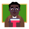 Man Teacher: Dark Skin Tone Emoji 👨🏿‍🏫 image - Microsoft Classic 2D style