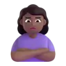 Woman Pouting: Medium-Dark Skin Tone Emoji 🙎🏾‍♀️ image - Microsoft 3D Fluent style
