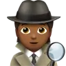 Detective: Medium-Dark Skin Tone Emoji 🕵🏾 image - Apple style