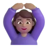 Woman Gesturing Ok: Medium Skin Tone Emoji 🙆🏽‍♀️ image - Microsoft 3D Fluent style