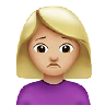 Woman Frowning: Medium-Light Skin Tone Emoji 🙍🏼‍♀️ image - Apple style