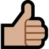 Thumbs Up: Medium-Light Skin Tone Emoji 👍🏼 image - Microsoft Windows 10 Segoe UI Emoji style