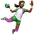 Woman Playing Handball: Medium-Dark Skin Tone