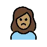 Woman Pouting: Medium Skin Tone Emoji 🙎🏽‍♀️ image - OpenMoji style