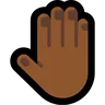 Raised Back Of Hand: Medium-Dark Skin Tone Emoji 🤚🏾 image - Microsoft Windows 10 Segoe UI Emoji style