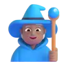Mage: Medium Skin Tone Emoji 🧙🏽 image - Microsoft 3D Fluent style