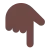 Backhand Index Pointing Down: Dark Skin Tone