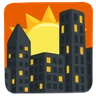 Emoji Naplemente épületek felett 🌇 image - Facebook Messenger (2016) style