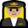 Woman Pilot: Medium-Light Skin Tone Emoji 👩🏼‍✈️ image - Microsoft Windows 10 Segoe UI Emoji style