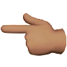 Backhand Index Pointing Left: Medium Skin Tone Emoji 👈🏽 image - Apple style