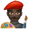 Man Artist: Dark Skin Tone Emoji 👨🏿‍🎨 image - WhatsApp style
