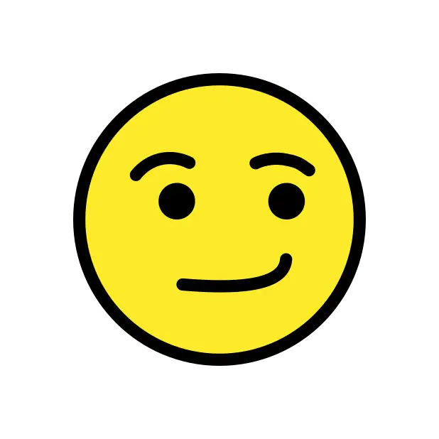 Visage avec sourire narquois