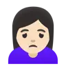 Woman Frowning: Light Skin Tone Emoji 🙍🏻‍♀️ image - Google Noto Color style
