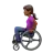 Woman In Manual Wheelchair: Medium-Dark Skin Tone