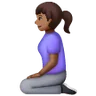 Woman Kneeling: Medium-Dark Skin Tone Emoji 🧎🏾‍♀️ image - Samsung style