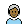 Person: Medium-Dark Skin Tone, White Hair Emoji 🧑🏾‍🦳 image - OpenMoji style