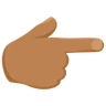Backhand Index Pointing Right: Medium Skin Tone Emoji 👉🏽 image - Facebook Messenger (2016) style