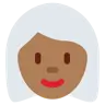 Woman: Medium-Dark Skin Tone, White Hair Emoji 👩🏾‍🦳 image - Twitter / X (Twemoji) style