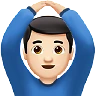 Man Gesturing Ok: Light Skin Tone Emoji 🙆🏻‍♂️ image - Apple style