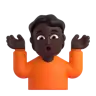 Person Shrugging: Dark Skin Tone Emoji 🤷🏿 image - Microsoft 3D Fluent style