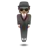 Person In Suit Levitating: Medium Skin Tone