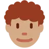 Man: Medium Skin Tone, Curly Hair Emoji 👨🏽‍🦱 image - Twitter / X (Twemoji) style