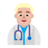 Man Health Worker: Medium-Light Skin Tone Emoji 👨🏼‍⚕️ image - Microsoft Classic 2D style