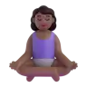 Woman In Lotus Position: Medium-Dark Skin Tone Emoji 🧘🏾‍♀️ image - Microsoft 3D Fluent style