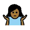 Woman Shrugging: Medium-Dark Skin Tone Emoji 🤷🏾‍♀️ image - OpenMoji style