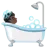 Person Taking Bath: Dark Skin Tone