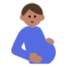 Pregnant Man: Medium Skin Tone Emoji 🫃🏽 image - Tossface style