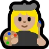 Woman Artist: Medium-Light Skin Tone Emoji 👩🏼‍🎨 image - Microsoft Windows 10 Segoe UI Emoji style