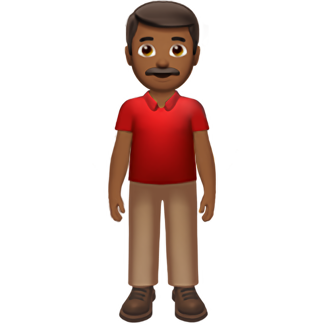 Man Standing: Medium-Dark Skin Tone