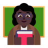 Woman Teacher: Dark Skin Tone Emoji 👩🏿‍🏫 image - Microsoft Classic 2D style