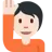 Person Raising Hand: Light Skin Tone