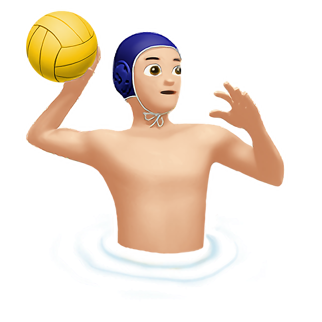 Man Playing Water Polo: Light Skin Tone