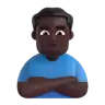 Man Pouting: Dark Skin Tone Emoji 🙎🏿‍♂️ image - Microsoft 3D Fluent style