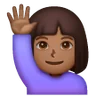 Woman Raising Hand: Medium-Dark Skin Tone Emoji 🙋🏾‍♀️ image - Samsung style