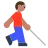 Man With White Cane: Medium Skin Tone